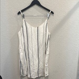 Thread and Supply Striped Cream and Black Women's linen Top size M